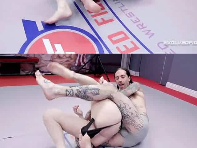 Ruckus gets coarse and hard with Sophia Locke in Mixed wrestling sexfight