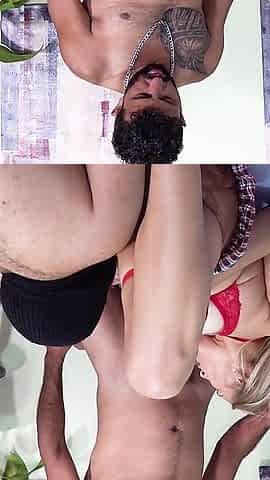 Blondeliberal Playing the Slut of Two Eaters and They Still Did DP and Came in Her Pussy