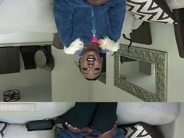Small 18yo Ebony Angel Begins Shy Then Goes Wild In Homemade Casting