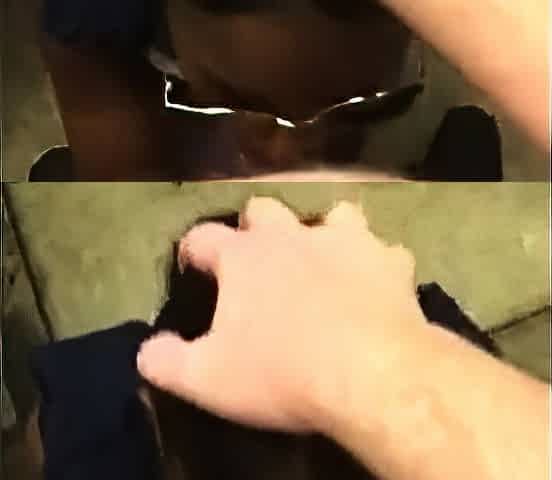 Public Blowjob on Black Tits
