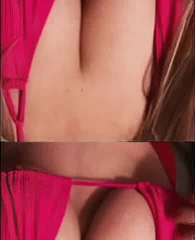 Blond with large melons bikini top tease