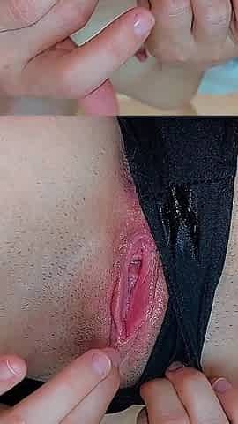 Very Wet Horny Pussy Flowing with Mucus Stained in All Panties