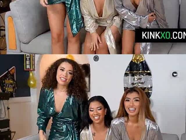 Dude Bang 3 Sexy Ebony Cuties Simultaneously At The Fresh Year Party