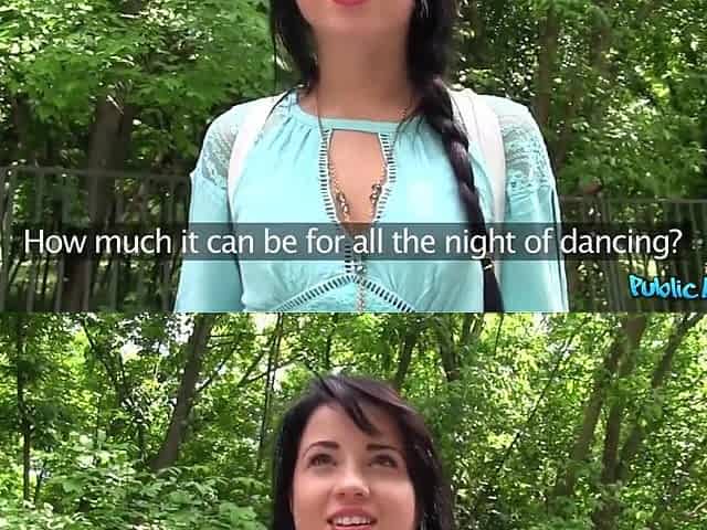 Public Agent - Sexy Brunette hair No Pants Public Screw in Woods