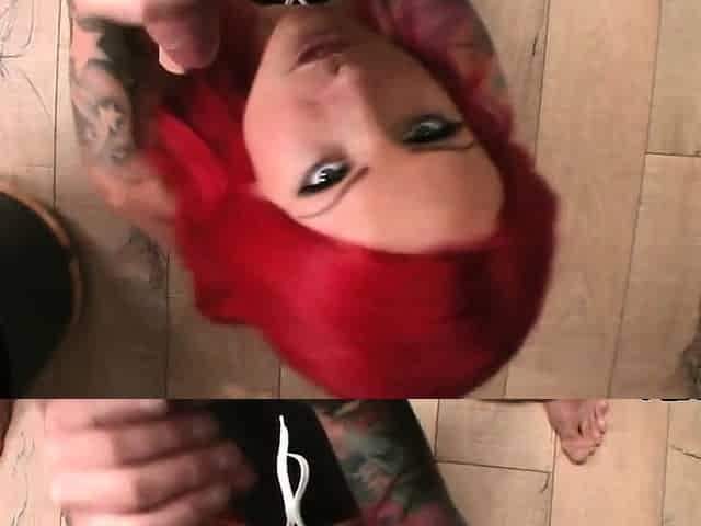 Real redhead wife gives POV blowjob
