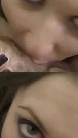 Delicious teen gal gets her face messy