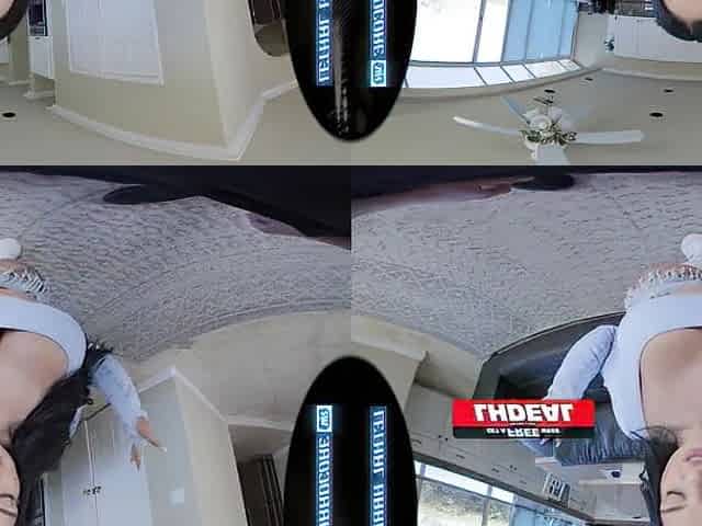 Curvy Brunette hair's GIANT 36DDDS Bounce in VR