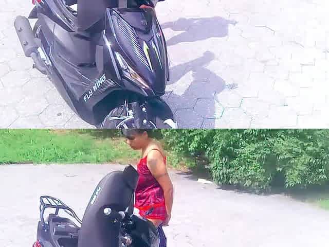 MOTORCYLE FEMALE Teasing In Public Doing Yoga Stretching And Greater amount Park
