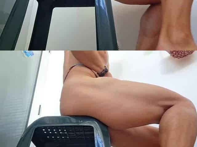 Hot stud cumming three times in the balcony