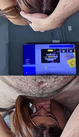 Her Big Chicks Bounce off My Face While She's Riding on Top of My Cock
