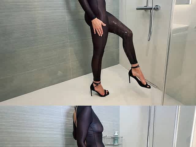 Shiny Nylon Bodysuit Shower Fantasy