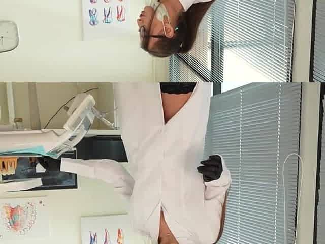 Wild Sexy Dentist Spots My Large Cock and Supplicates to Ride It Hard Right Away
