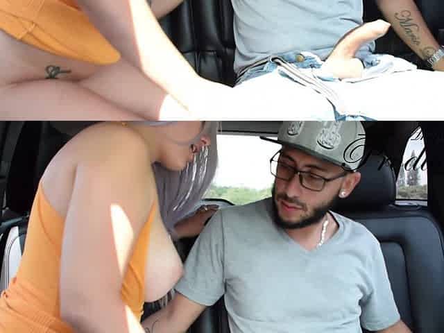 Picked up a Busty Blonde on the Road - Hardcore Car Sex (raw)