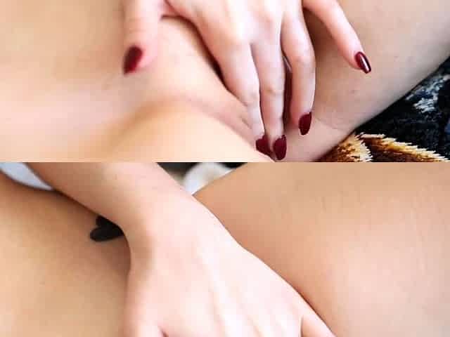 Moaning teen masturbating