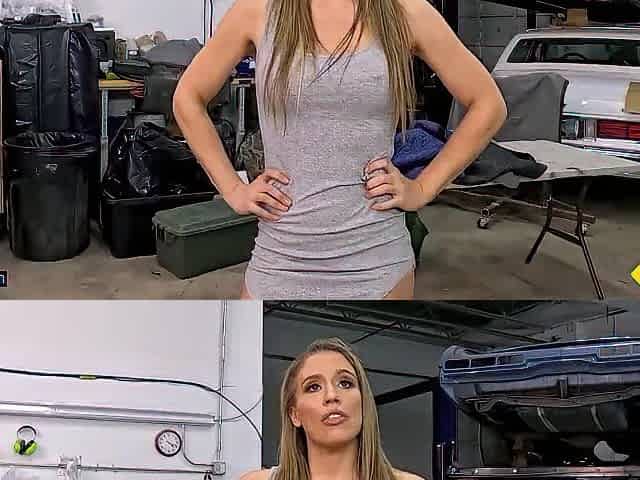 Golden-haired Angelica Amore Gets Facial After Trading Twat for Auto Service