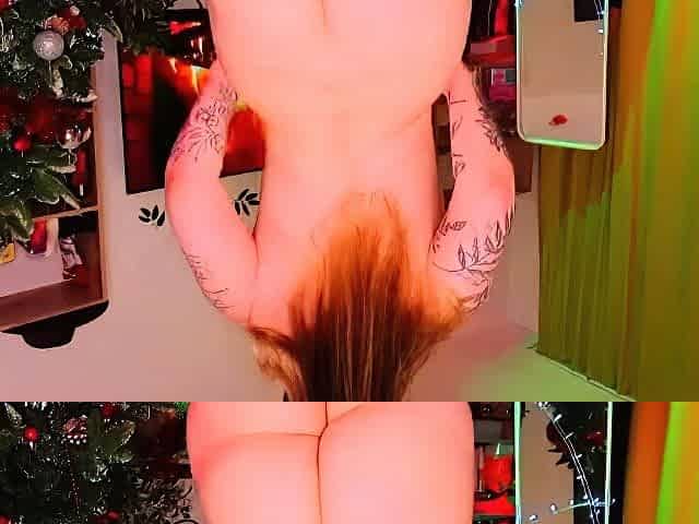 Bigass Jane - Naughty In Red - Holiday Tree Solo Orgasm