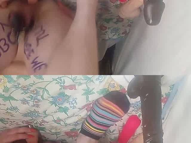 Sissy stretching her taut clitty