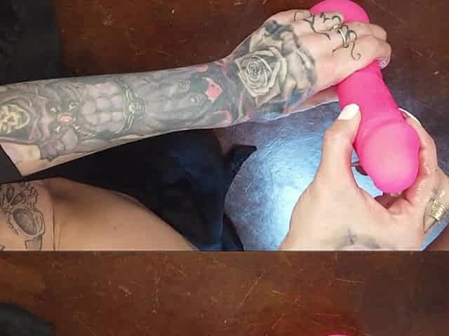 Handjob to a Dildo