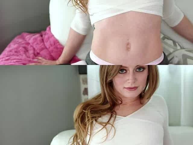 A couple, including petite blonde Natalie Knight, has anal sex