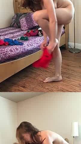 Busty Clara Tries on Clothes