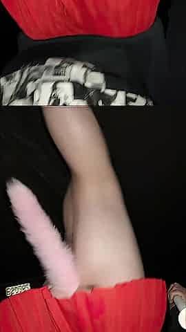 Candid upskirt with butt-ramming tail