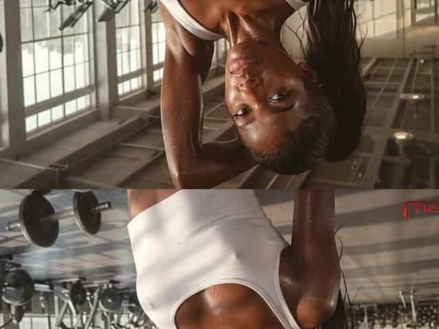 Sex in the gym with a ebony beauty with tiny curves [AI]