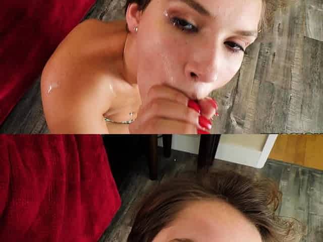 Amateur redhead girlfriend blowjob and anal with creampie