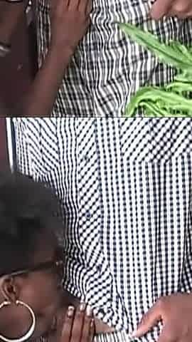 Black Housewife Gets Her Mouth and Pussy Fucked by Her Husband's Big Hard Cock