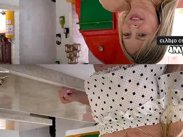 Monique Fuentes, a blonde MILF with yam-sized jugs and ass, sucks a immense manstick for a drink from a steaming young bartender
