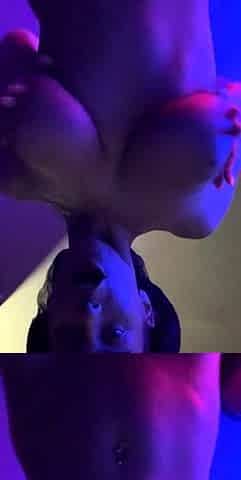 Amateur busty brunette masturbates and does hand job