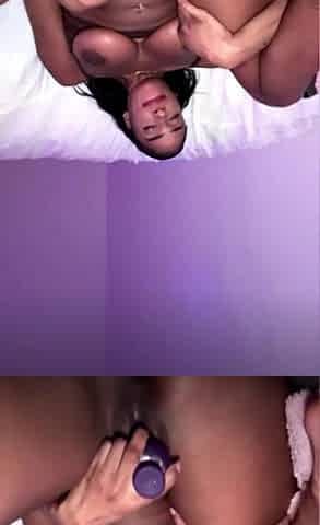 Hawt ebony cum on cunt finger