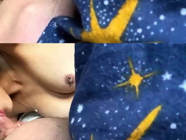 Big tit brunette MILF sucks and tit fucks a big cock