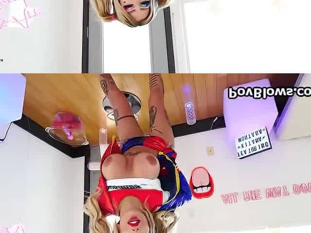 Busty Kitchen Goddess - Pov Style Sliding On A Hard Dick - Harley Quinn And Busty Goddess