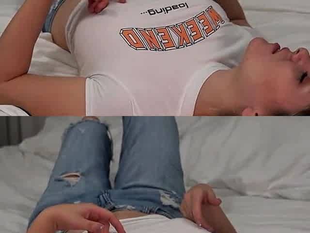 Big-Ass Blonde Latina Masturbates on Webcam