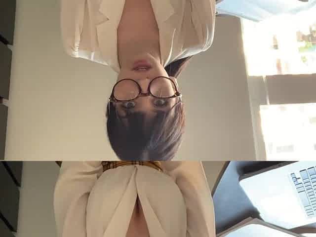 Cute hipster girl kinky solo