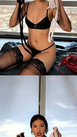 Small titted asian beauty giving blowjob