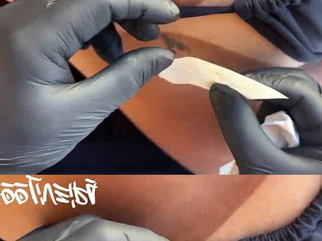 The blond paid for the tattoo with her vagina 'cuz it was smooth.