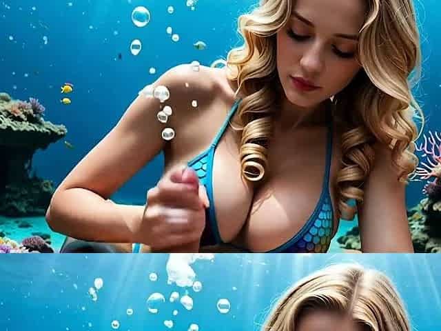 Underwater Sex in the Sea with Busty Mermaid Milf (AI)