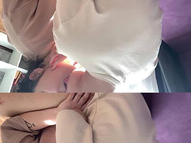 My lesbo neighbour kisses so banging well that I couldn't resist and licked her vagina.
