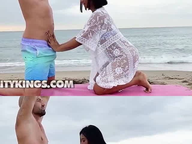 Alika Penagos - Meets A Sexy Man At The Beach Soon After She Has His Dick Inside Her Wet Pussy