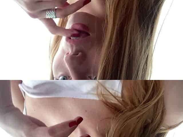 Beautiful cutie licking her fingers.