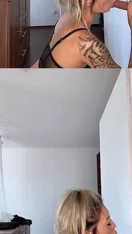 Perfect blond making solo masturbation