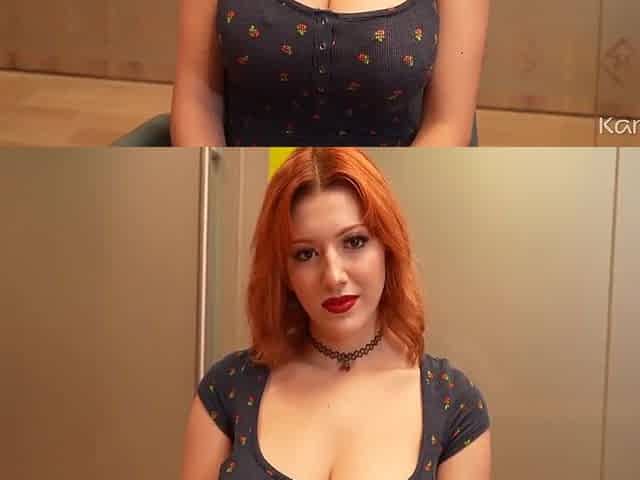 Keely Rose - Redhead With Big Natural Tits Pops Her Tight Pussy To Get The Job