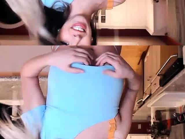 Horny big boobed fat chubby busty blonde