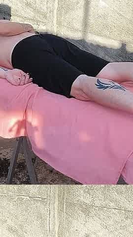 Nude Massage Outdoors with Hot Blonde