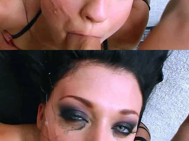 Group sex hardcore double blowjob swallowing cum