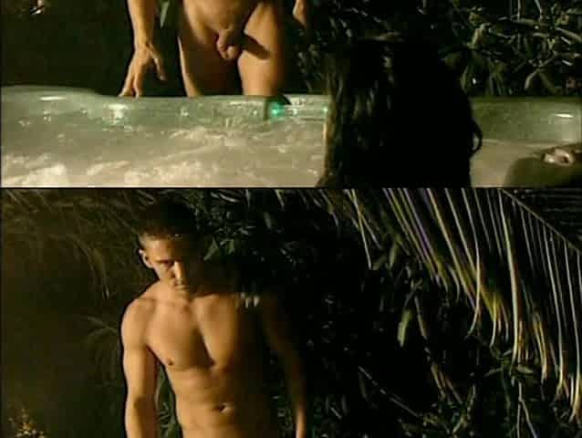 Romantic outdoor sexy tub bang with monster weenie