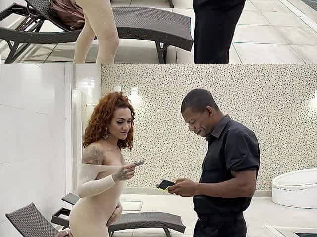 The hotel waiter came to collect the payment with ulterior motives.