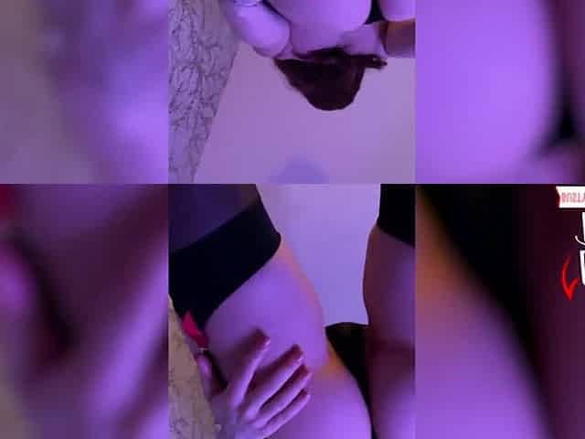 Oral-job and Tugjob from Breasty Cutie in Nylons whilst playing with Domi Sextoy