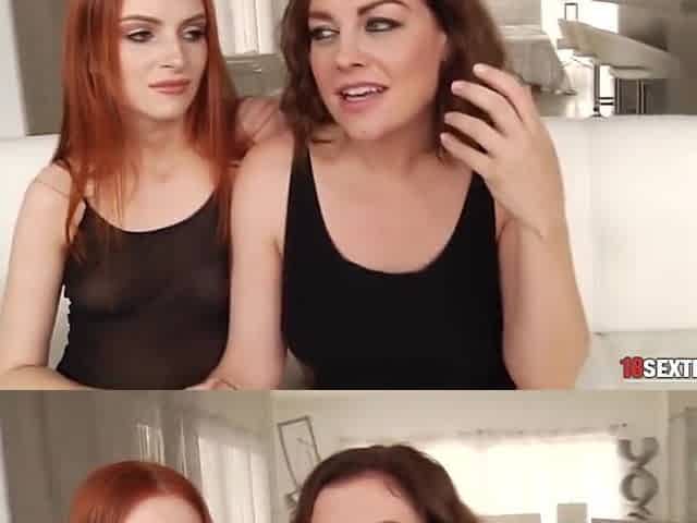 Redhead Lesbian Gets Nailed With A Strapon